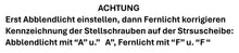 Load image into Gallery viewer, German automotive instruction label for headlight adjustment.
