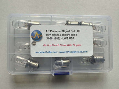 AC High Performance Incandescent Signal Bulb Kit in plastic case with nickel-plated bases, increases brightness by 45%.