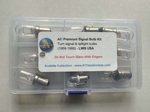 AC High Performance Incandescent Signal Bulb Kit in plastic case with nickel-plated bases, increases brightness by 45%.