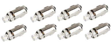 8-pack of LED instrument bulbs with BA7S bases from the Audette Collection, ideal for Porsche 911 clusters.