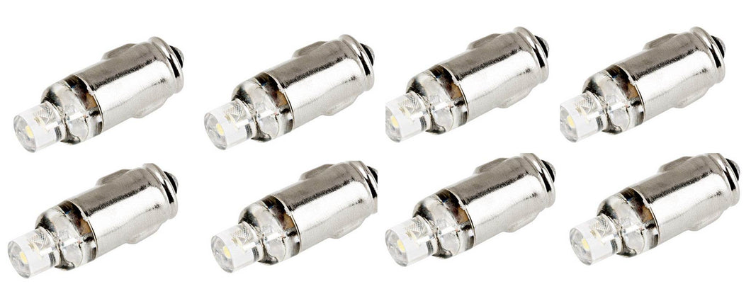 8-pack of LED instrument bulbs with BA7S bases from the Audette Collection, ideal for Porsche 911 clusters.