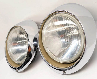 Sugar Scoop Headlights for 1969-1973 U.S. delivered cars with Hella H4 halogen inserts.