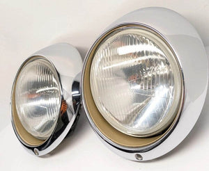 Sugar Scoop Headlights for 1969-1973 U.S. delivered cars with Hella H4 halogen inserts.