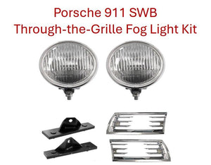 SWB Porsche 911 through-the-grille fog light kit with grilles and mounting brackets.