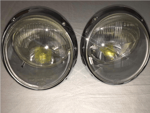 190mm Cibié Bi-Iode Headlights restoration service showcasing restored headlights for Porsche.