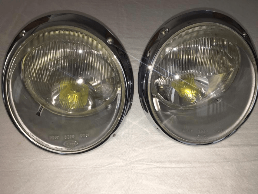 190mm Cibié Bi-Iode Headlights restoration service showcasing restored headlights for Porsche.