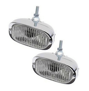 128 Fog Light Set for Porsche 1960-1968 models with chrome finish.