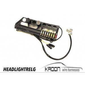 Kroon Porsche OEM Correct Headlight Relay Kits (69-93) with wiring and sockets.