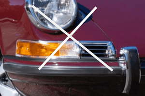 LWB Turn Signal Euro Conversion Kit installed on vintage car front.