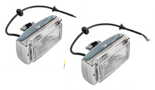 Load image into Gallery viewer, Fog lights for Porsche 911/930 (1974-1983) in chrome finish with back mounts, compatible with Bosch lenses.