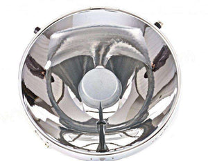 H4 headlight reflector with bulb holder and deflector, suitable replacement for Porsche.