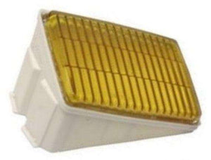 OEM fog light lens in amber for Porsche 911/930 models (1984-1989).