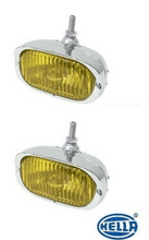 Load image into Gallery viewer, Hella OEM 128 Fog Lights for Porsche 911 SWB (1960-1968) with amber lenses.